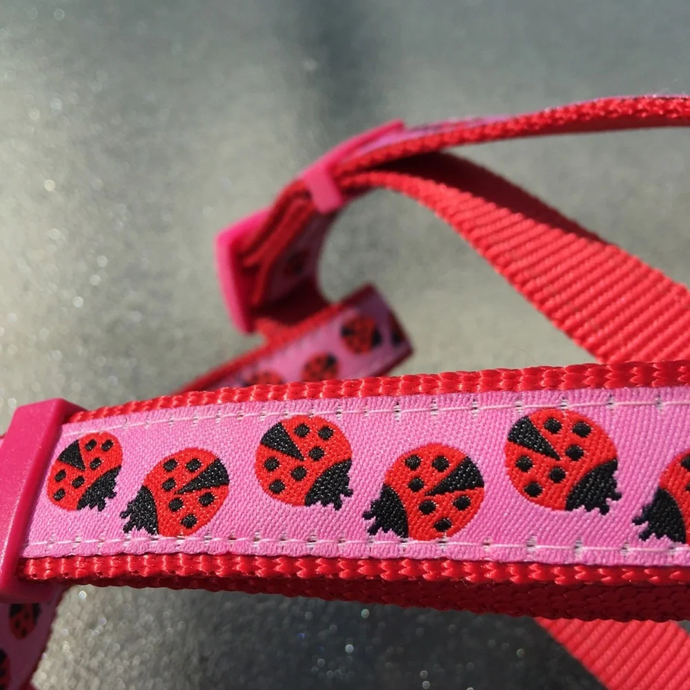 Blueberry Pet Ladybug Dog Harness - Pink and Red NWOT - Chest = 26”